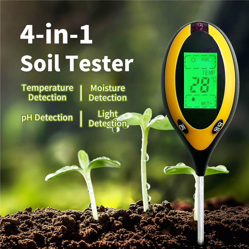 Portable Soil pH and Moisture Tester with Extended Probe for Potted Plants