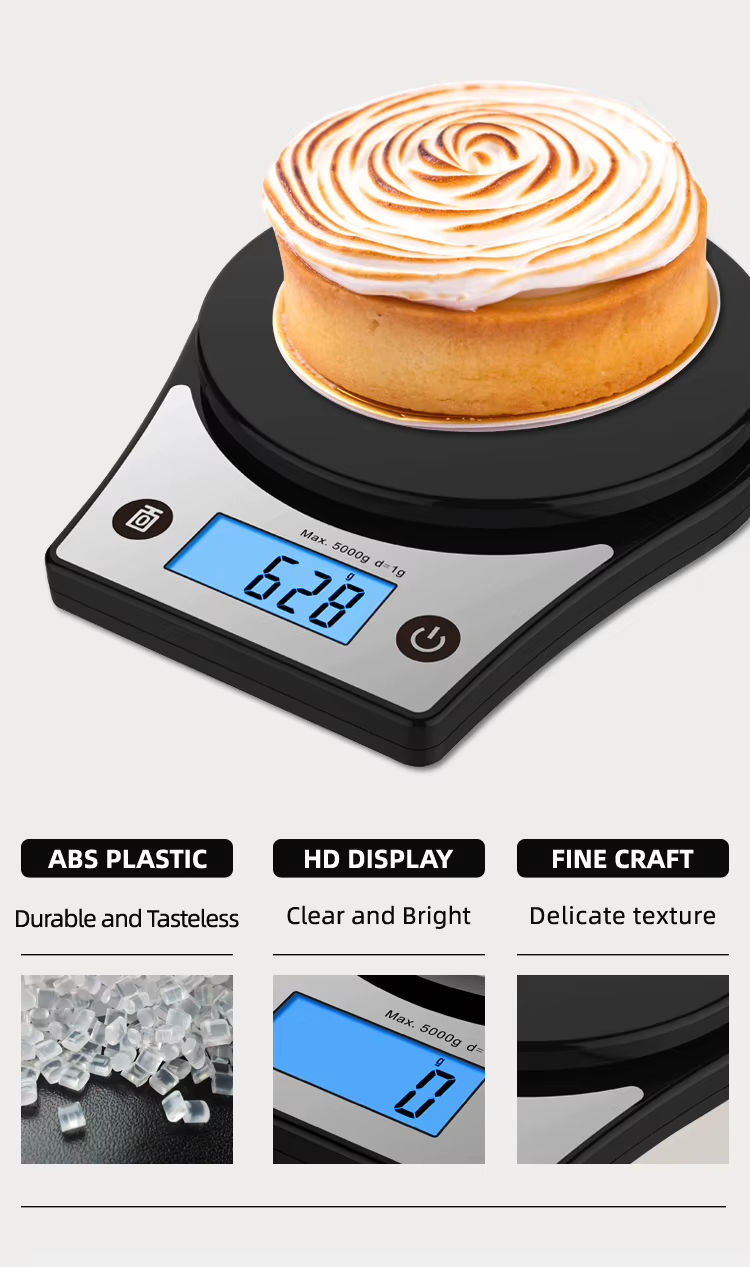 Black Digital Scale CK651 for Food, 5000g