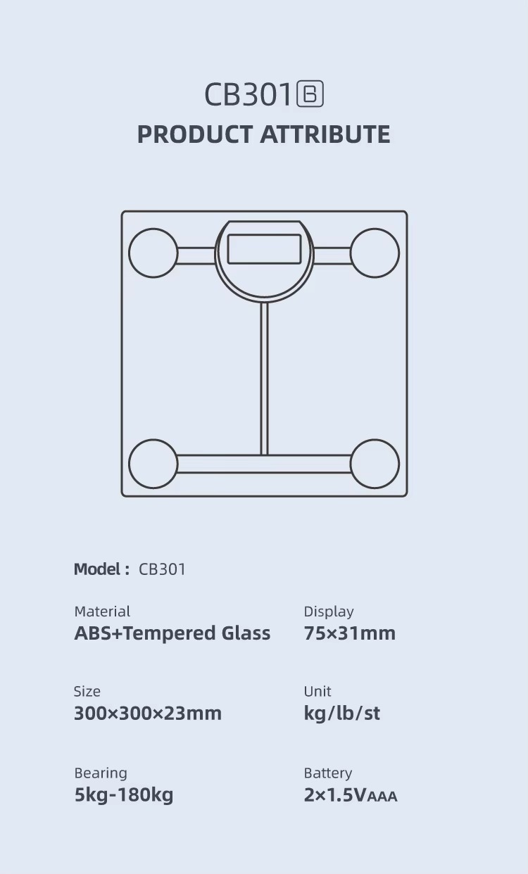 CB301 Transparent Glass 180KG Scale