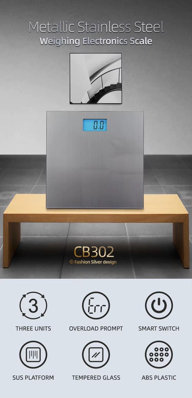 CB302 Ultra Thin Stainless Steel Fitness Scale
