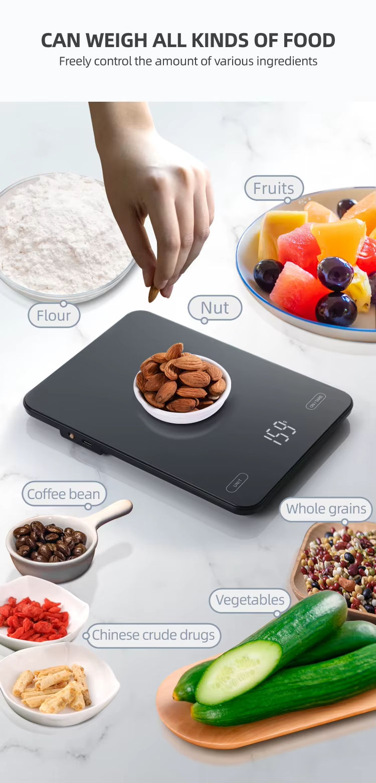 CK2151 Lithium Ion Kitchen Digital Scale USB Direct Charging, Long Battery Life, LED Food Scale