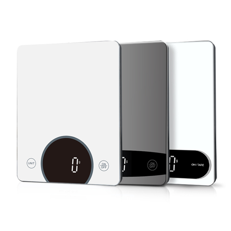CK650 Customizable LED Kitchen Scale, 10 kg Capacity, Slim Glass Countertop Scale