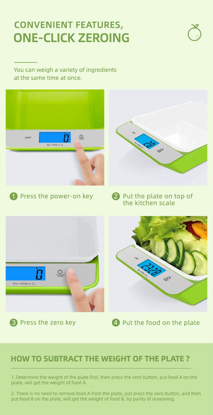 CK850 Kitchen Scale with Tray Precise Digital Scale for Home Baking Ingredients