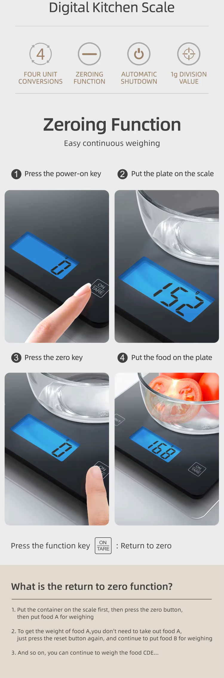 Essential Digital Scale for Cooking and Food Preparation