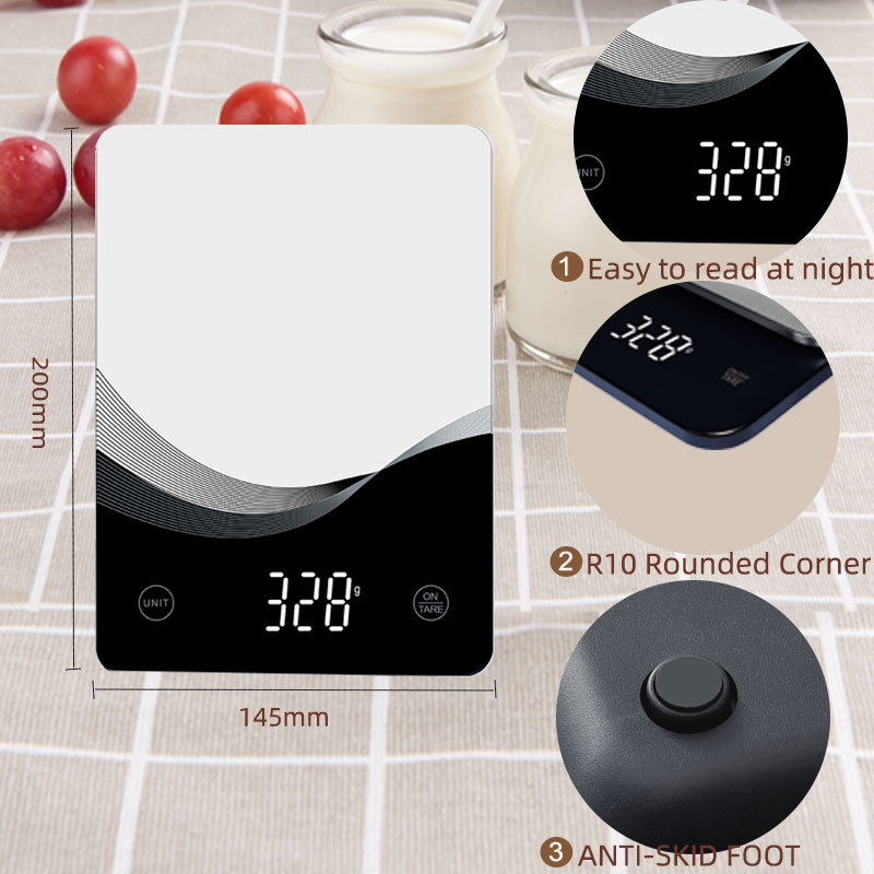High Precision Electronic Kitchen Scale with Gram Display