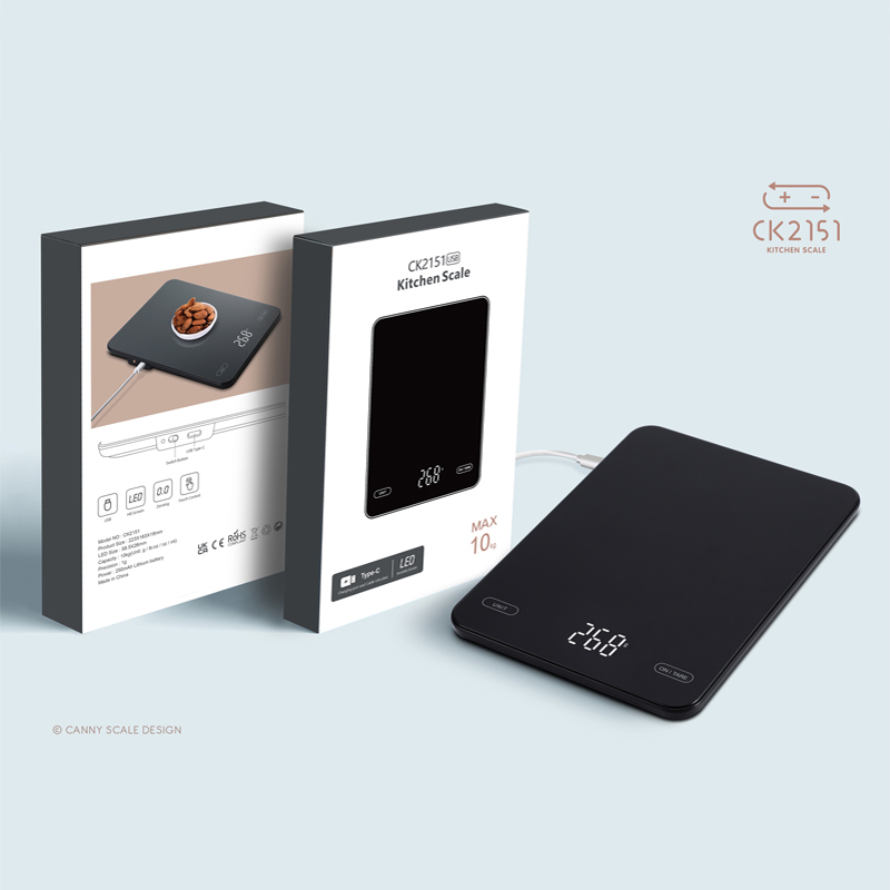 Home USB Charging Digital Scale, 10 kg, Tempered Glass Kitchen and Baking Scale