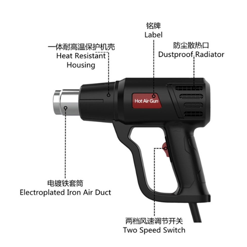 Industrial KFY85A1 Heat Gun, Multi Plug, for Export Wholesale