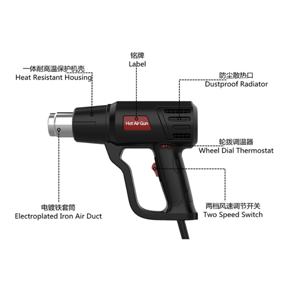 KFY85A Temperature Adjustable Heat Gun—Tool for Removing Adhesives and Paint