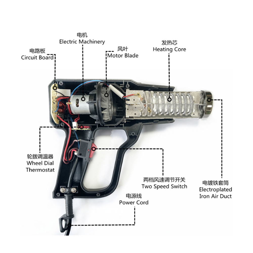 Portable KFY85A Heat Gun with European British and U.S. Plugs